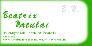 beatrix matulai business card